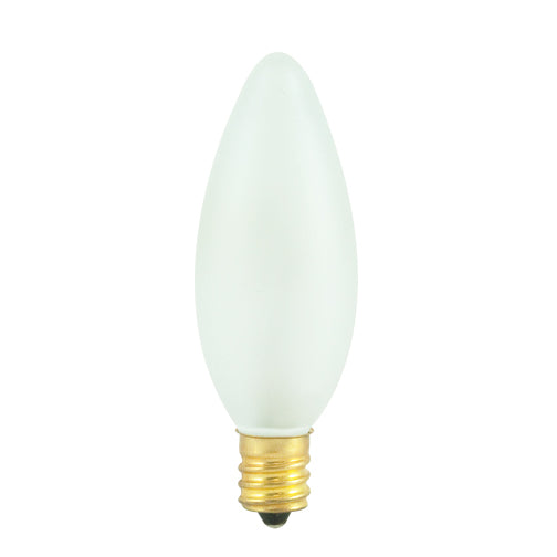 Bulbrite 25CTF/25/3 25 Watt Incandescent B8 Torpedo Chandelier Bulb, Candelabra Base, Frost - Cheap-Us