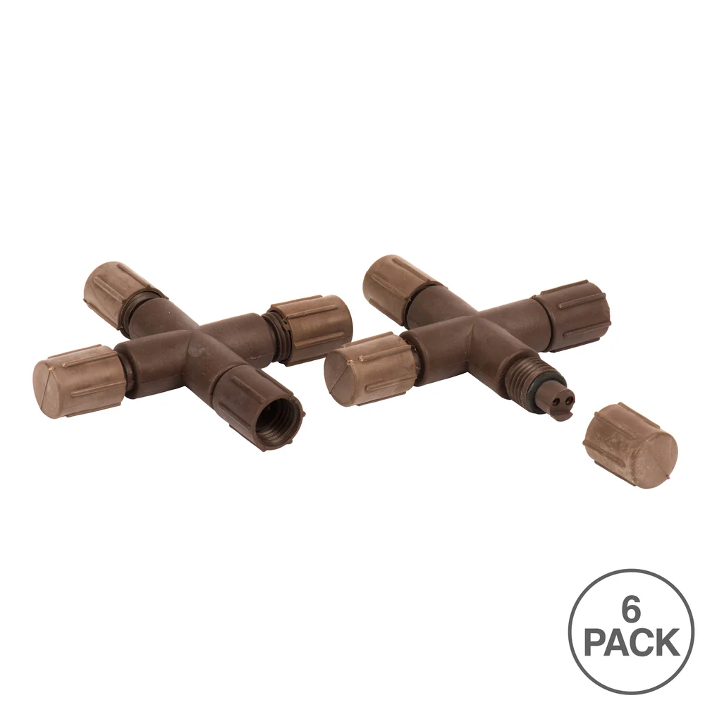 Vickerman Single Mold LED Set Brown Coaxial X Splitter 6/Bag CSA/us Listed. - Cheap-Us