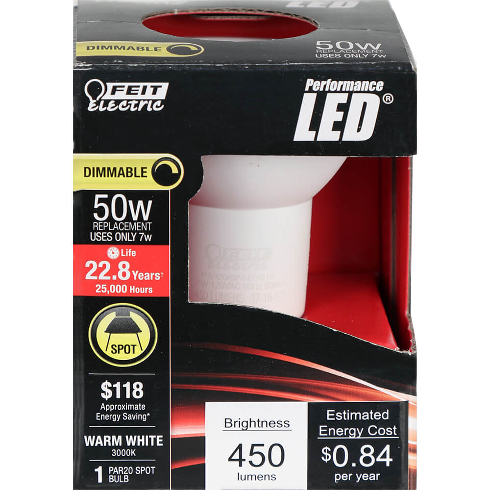 450 Lumen 3000K Dimmable LED Spot PAR20 - Cheap-Us