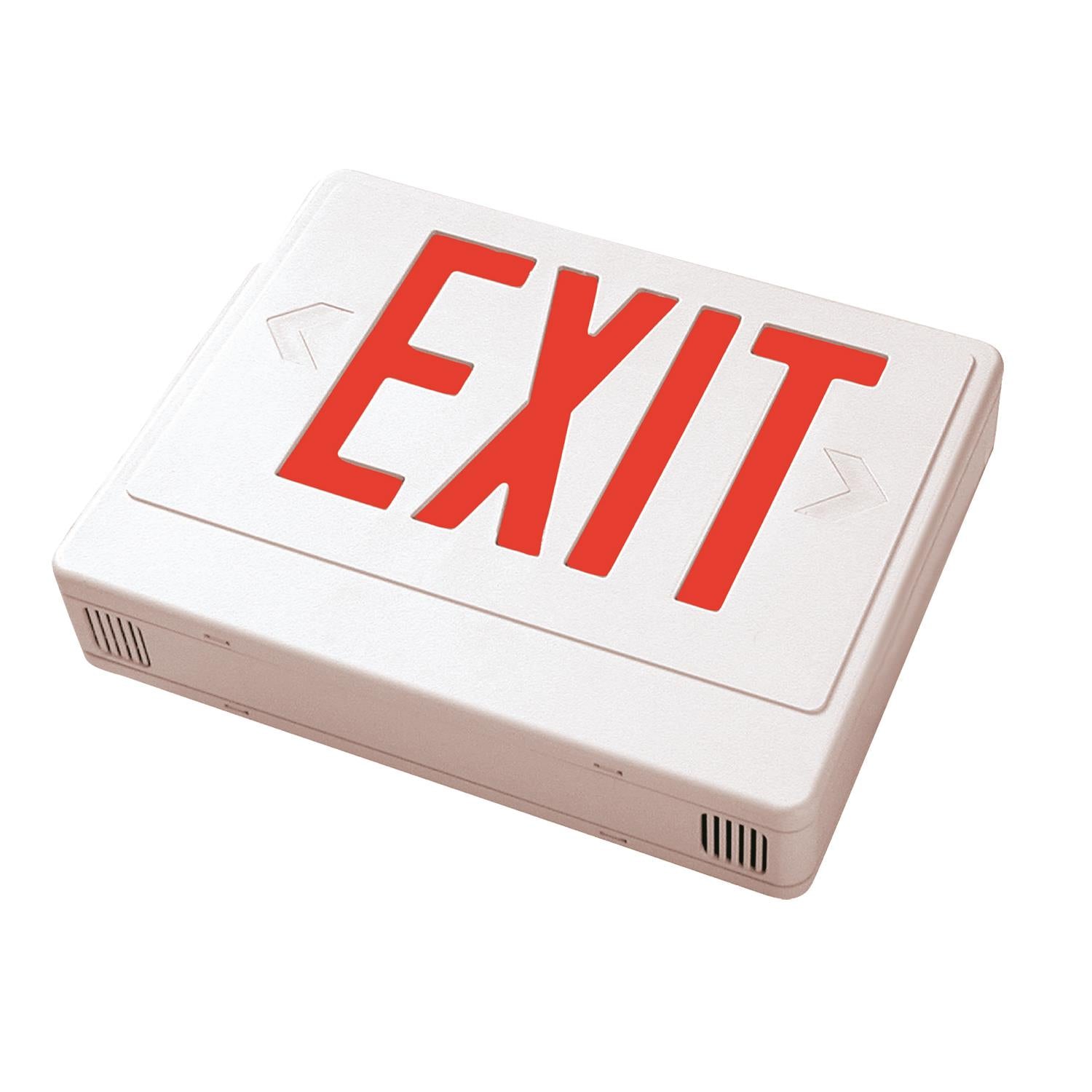 Sunlite Surface Mount Exit Light, White Plastic Housing, Single Faced White Plate, Red Letters - Cheap-Us
