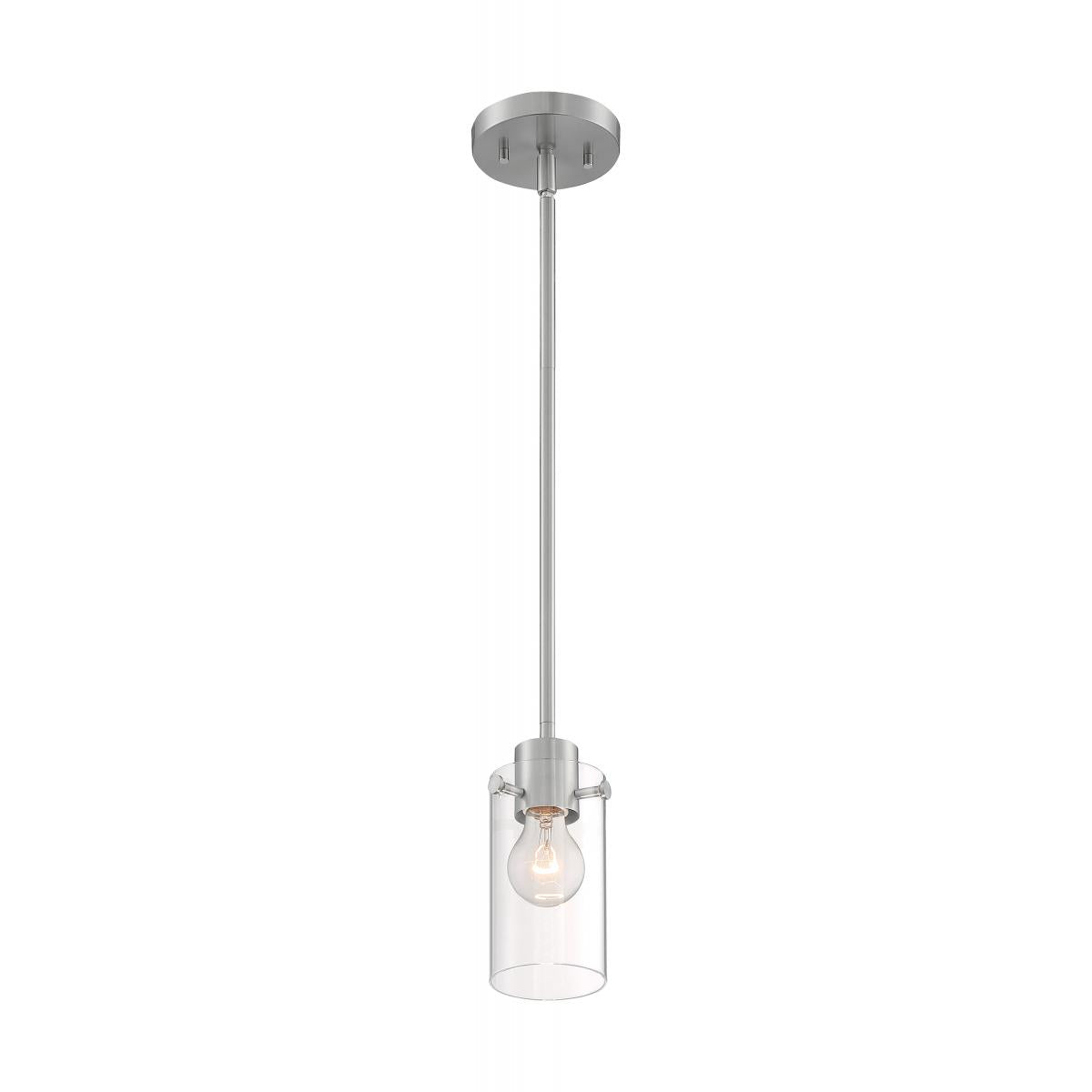 60-7170 SOMMERSET 1 LIGHT MINI PENDANT Sommerset - 1 Light Mini Pendant with Clear Glass - Brushed Nickel Finish - Cheap-Us