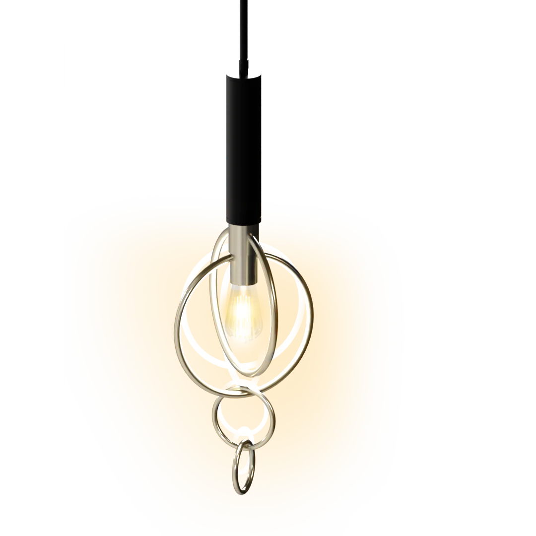 Trapezio One Light Modern Pendant with Interlocking Ring Design - Cheap-Us