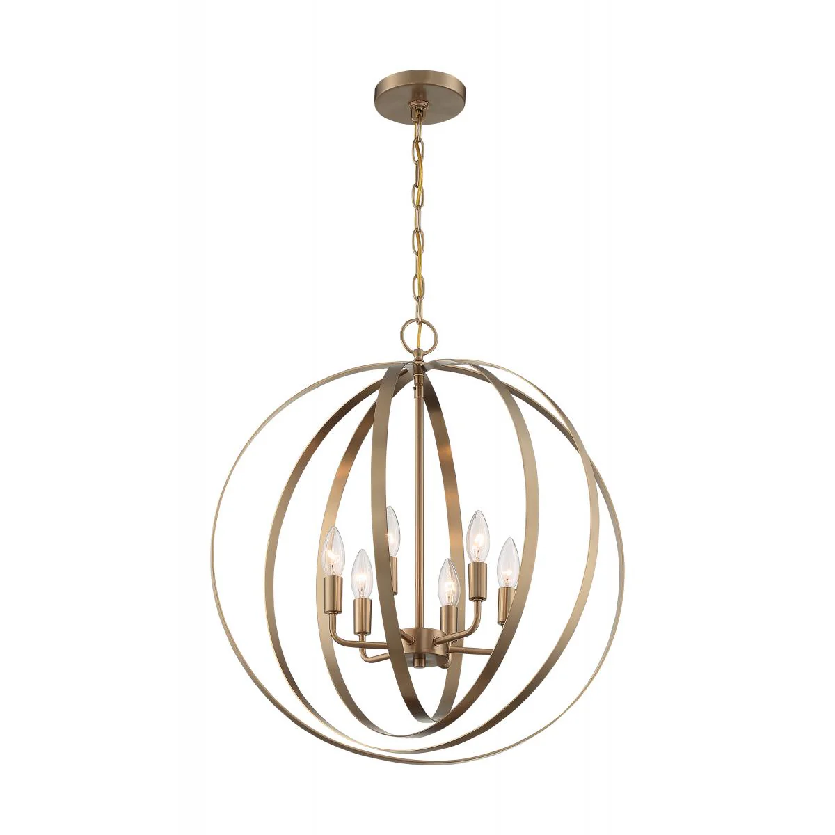 60-7058 PENDLETON 6LT PENDANT Pendleton - 6 Light Pendant with- Burnished Brass Finish - Cheap-Us