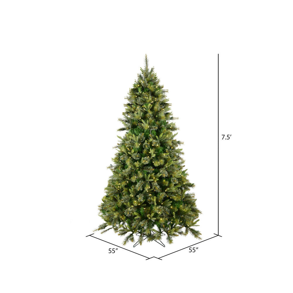 Vickerman 7.5' Cashmere Pine Artificial Christmas Tree with Warm White Dura-Lit® LED Lights - Cheap-Us