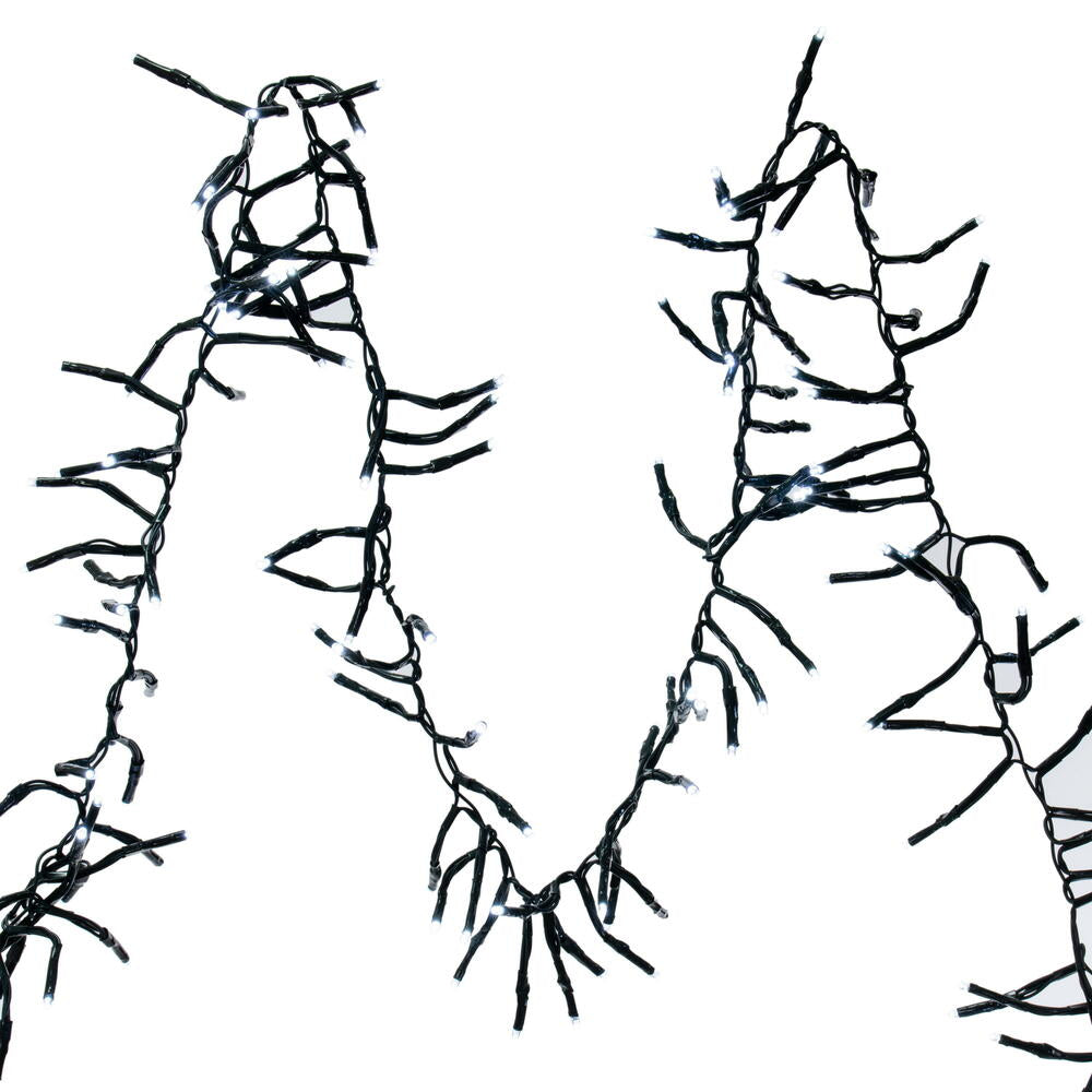 Vickerman 1000Lt LED Pure White Cluster Light Set, 34' Long, 8 Function Memory Remote Controlled, Coaxial End Connect up to 3 Sets. Has 8 Hour On/Off Timer, Green Wire with 16' Lead Power Cord to Low Voltage Adapter.  UL Approved for Indoor/Outdoor U - Cheap-Us