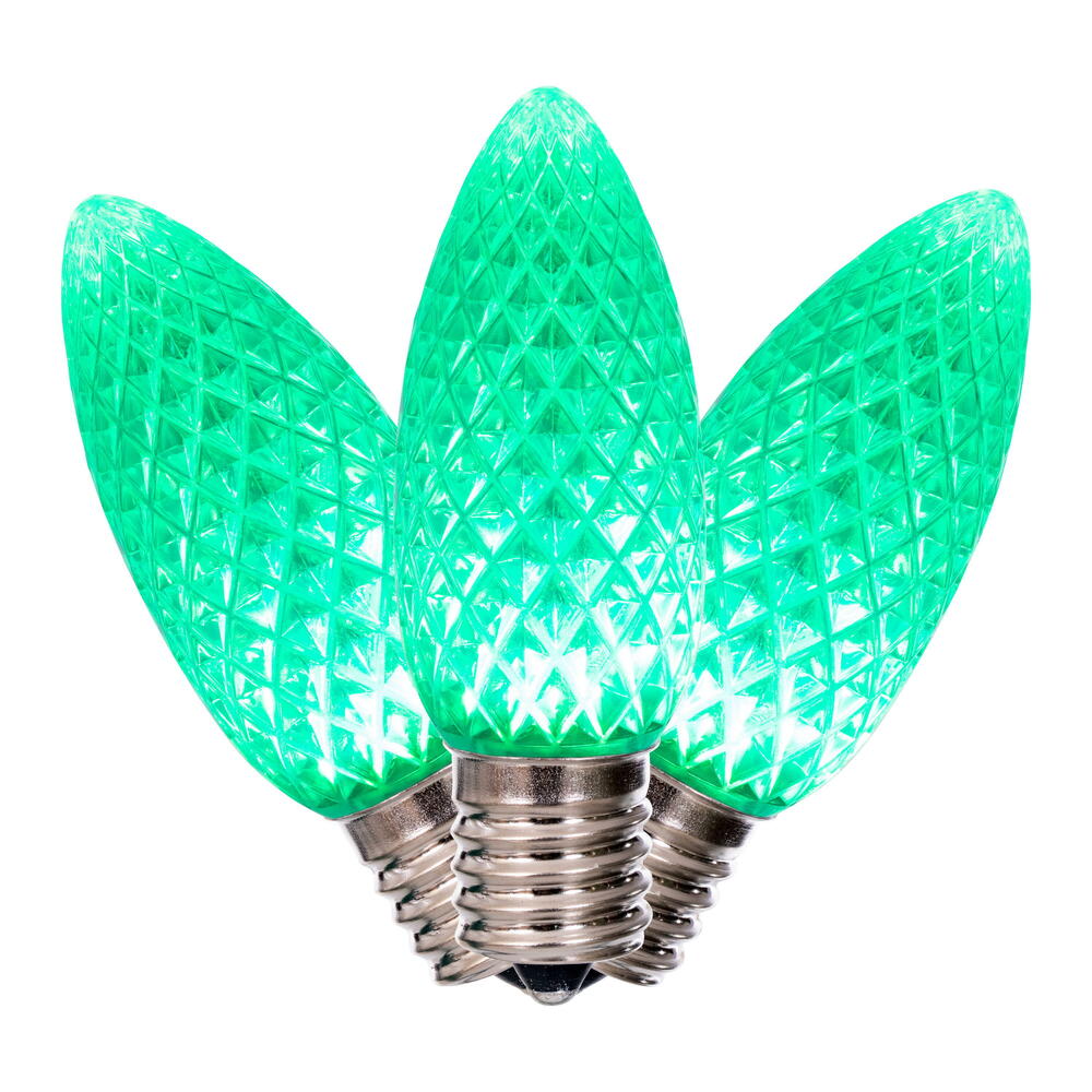 Vickerman C9 LED Green Faceted Replacement Bulb, - 50 Pack - Cheap-Us