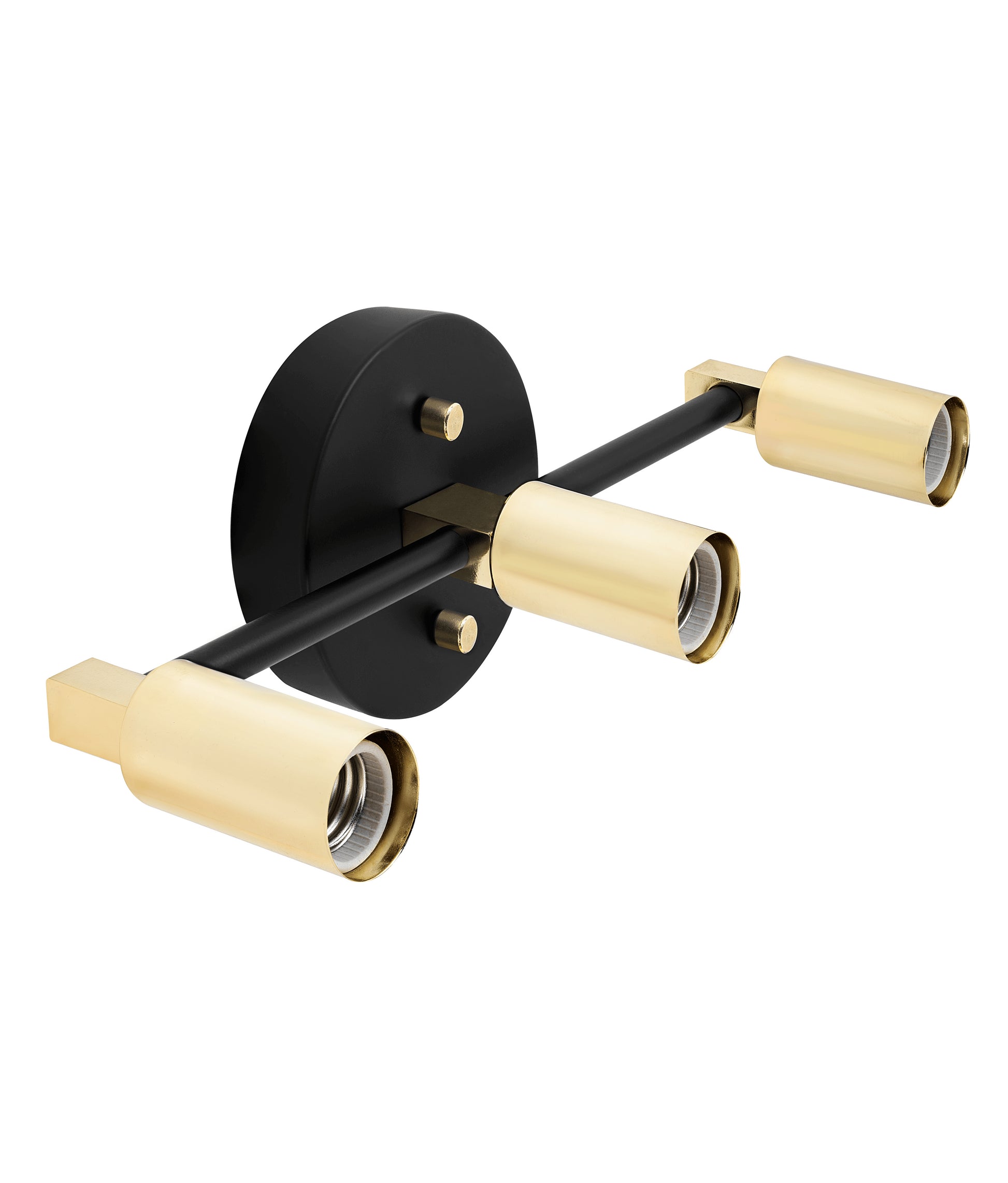 Light Blue USA 3 Light  Wall Sconce, E26 Base, 120V, Black/Gold Finish - Cheap-Us