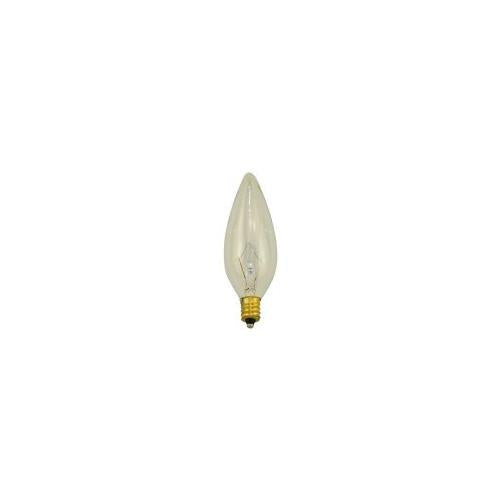 Bulbrite 25CTC/25/2 25 Watt Incandescent B8 Torpedo Chandelier Bulb, Candelabra Base, Clear - Cheap-Us