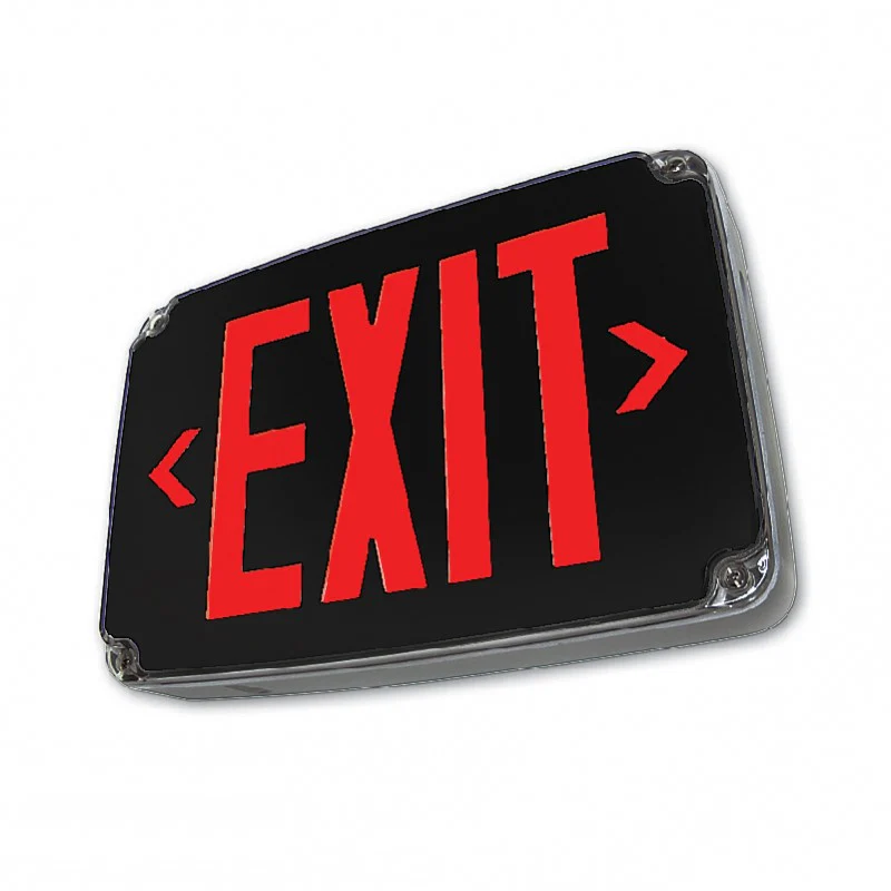 Westgate Wet Location LED Exit Sign Single Face, Red Letters, Black Panel, LED Exit & Emergency Lighting, 3.2W - Cheap-Us