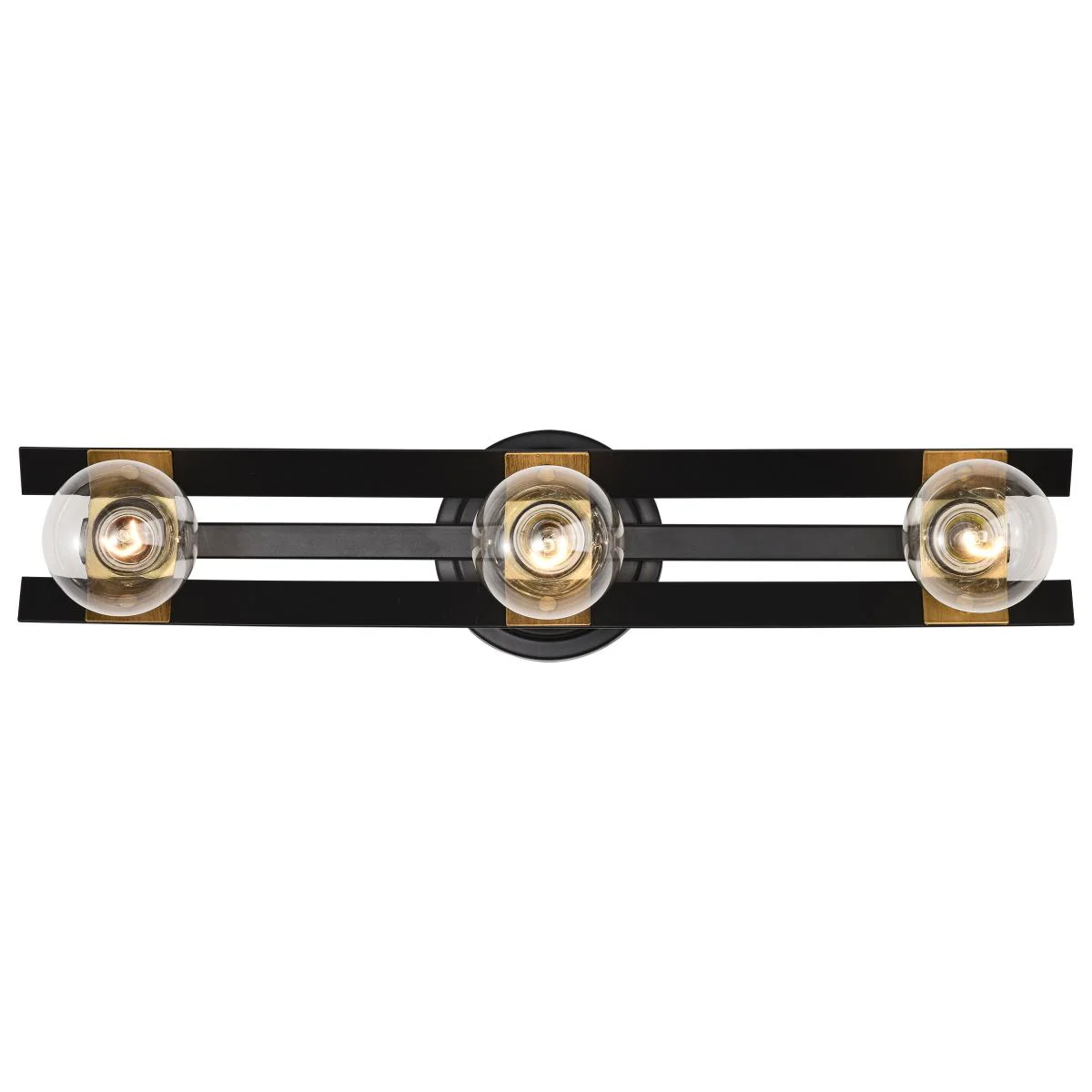 60-7865 MARSDEN 3 LIGHT VANITY Marsden 3 Light Vanity; Matte Black and Natural Brass Finish - Cheap-Us