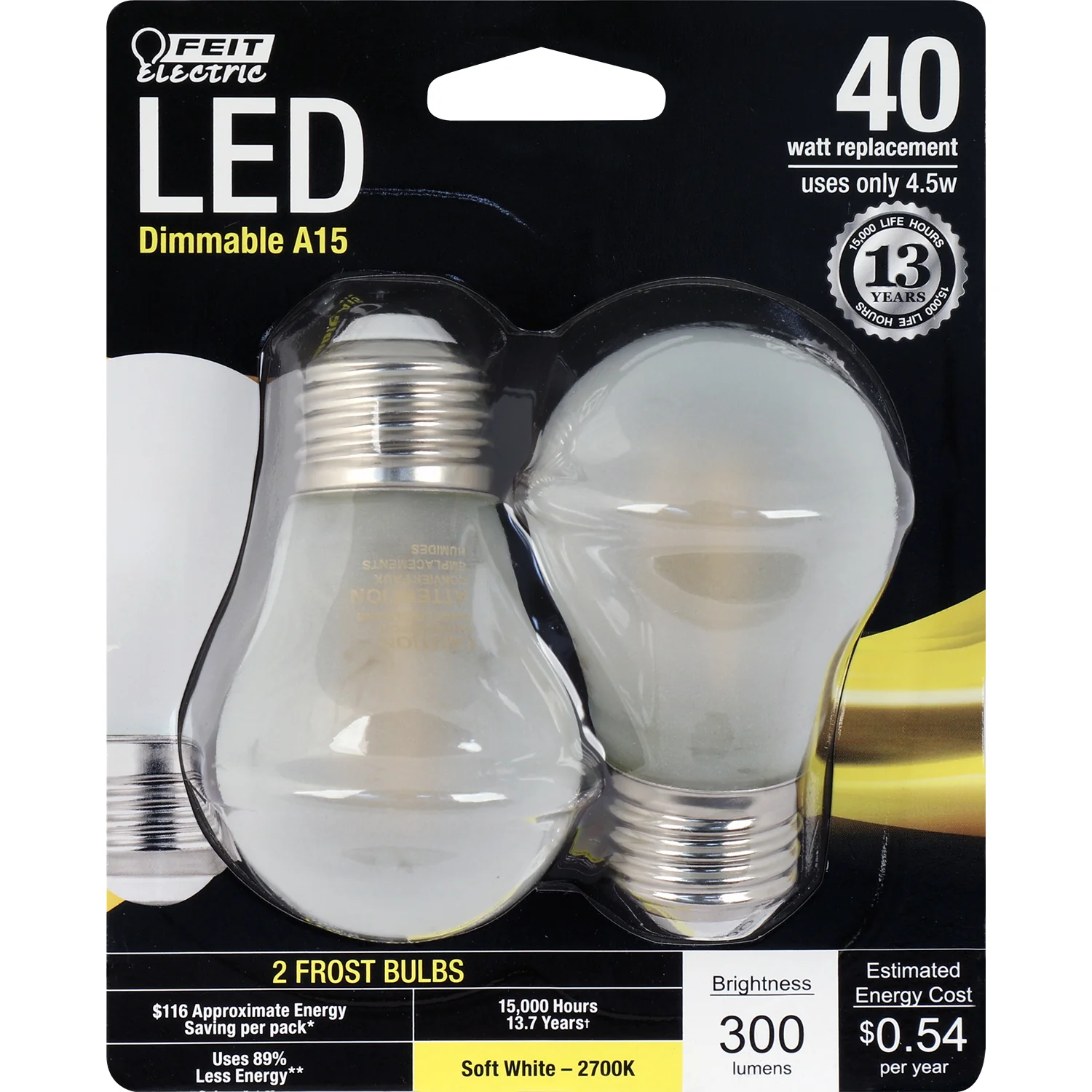 300 Lumen 2700K Dimmable Frost A15 LED - Cheap-Us