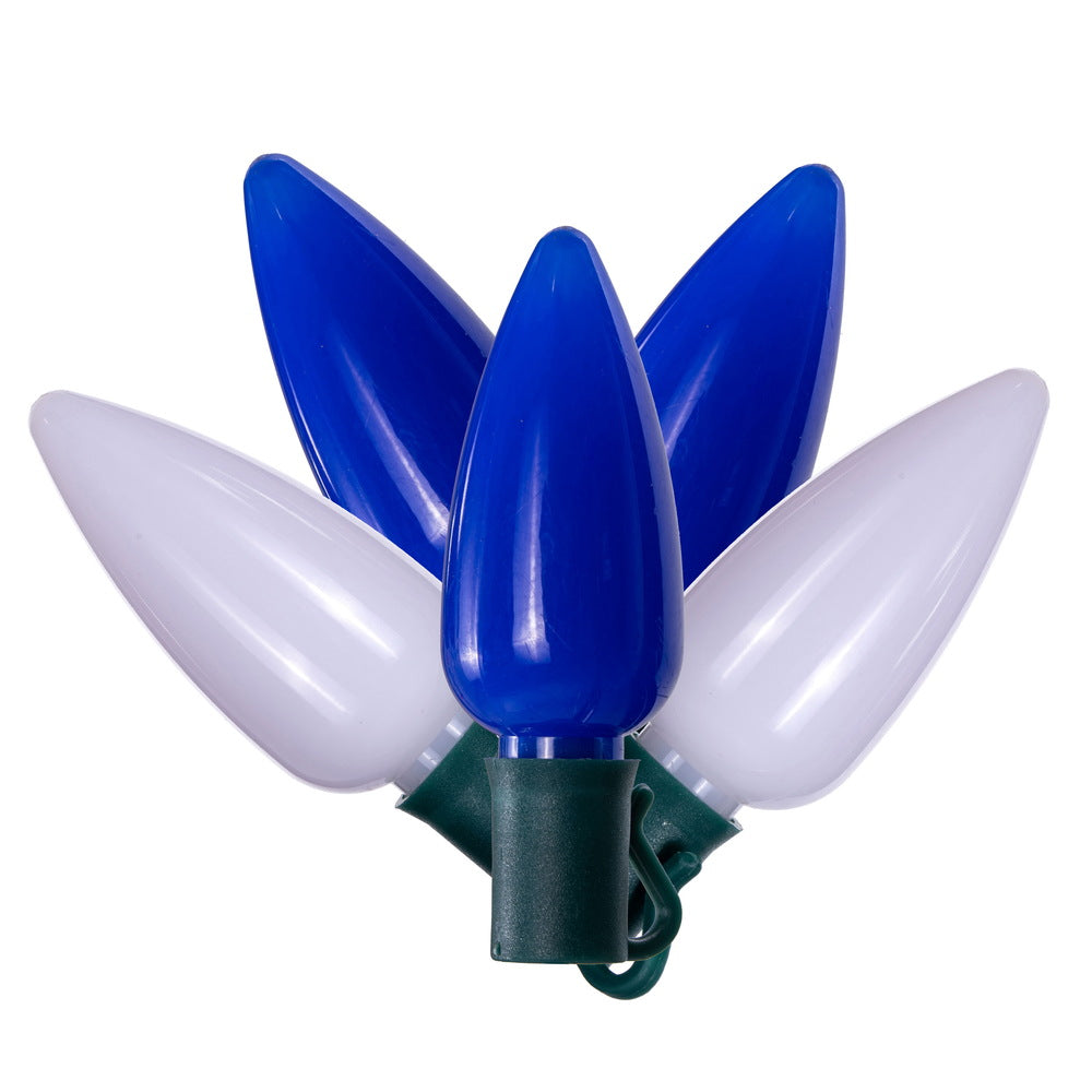 Vickerman 25 Blue-White Ceramic C9 LED Light on Green 22AWG Wire, 25'.- 2 Pack - Cheap-Us