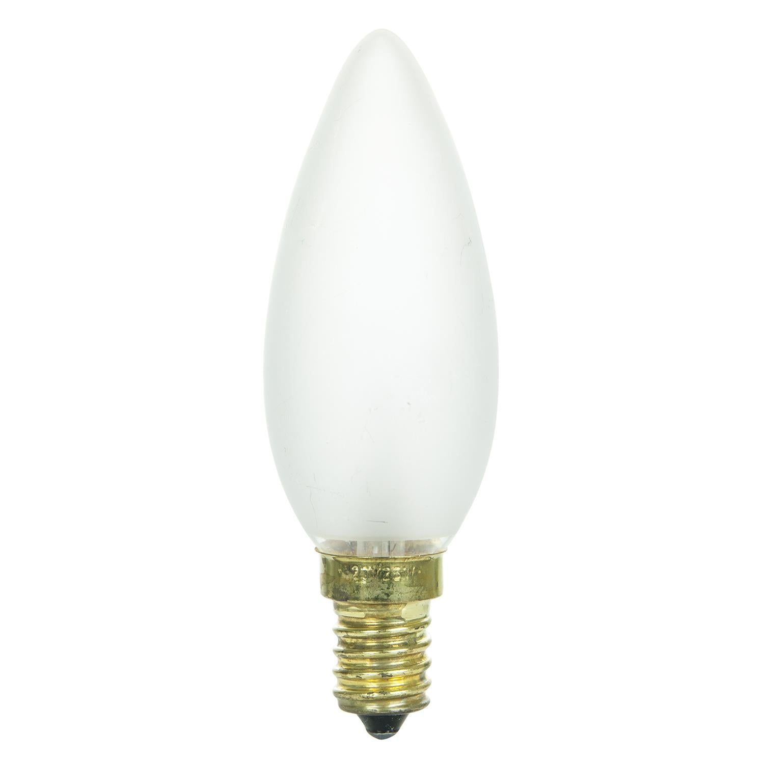 Sunlite 60 Watt Torpedo Tip Chandelier , European Base, Frost - Cheap-Us