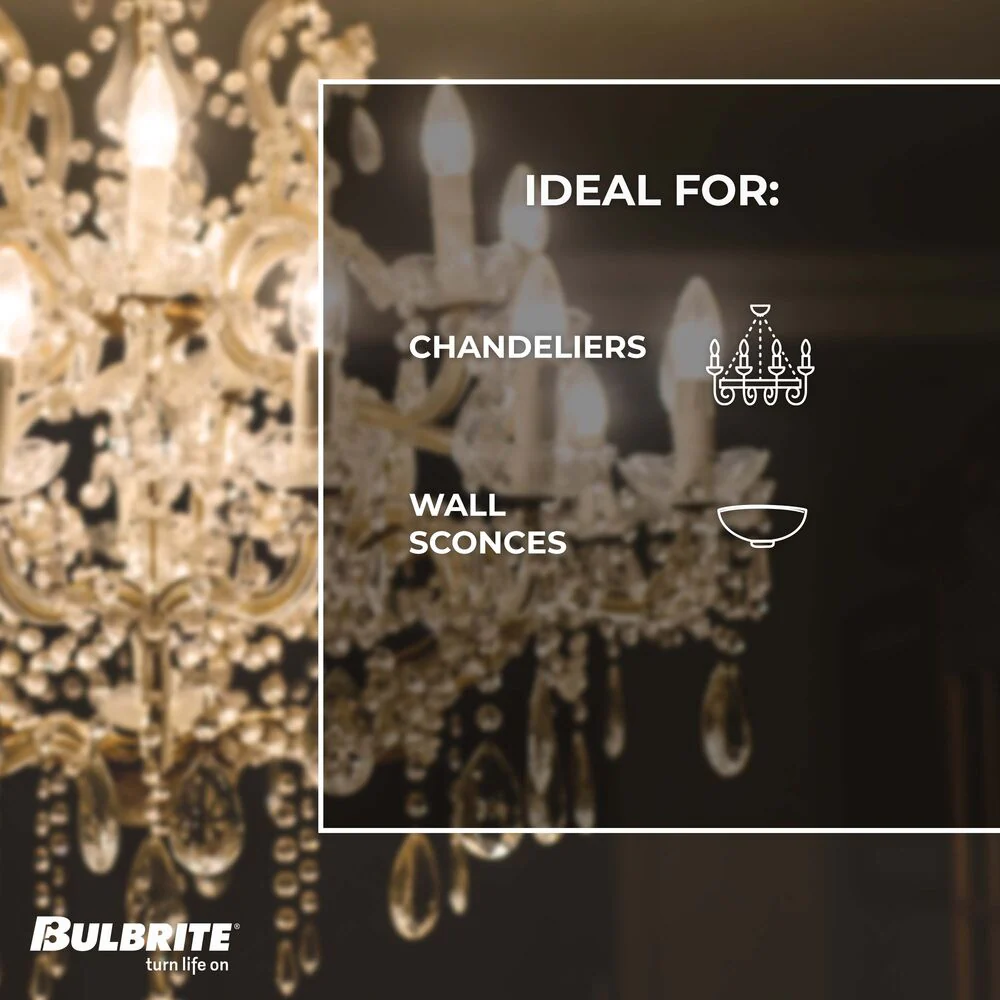 Bulbrite LED Filament B11 Dimmable Candelabra Screw Base (E12) Light Bulb 40 Watt Equivalent 2700K, Clear 36-Pack - Cheap-Us