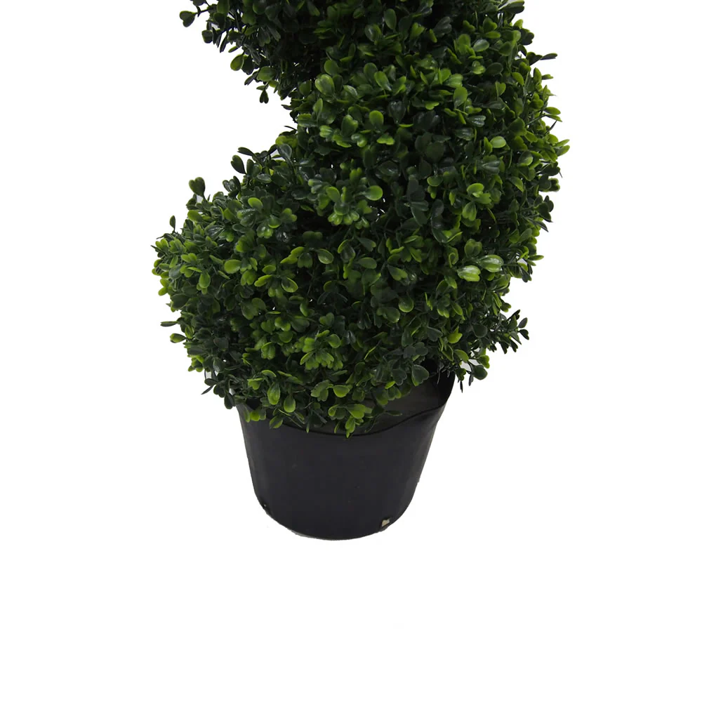 Vickerman 3' Artificial Potted Green Boxwood Spiral Tree. - Cheap-Us