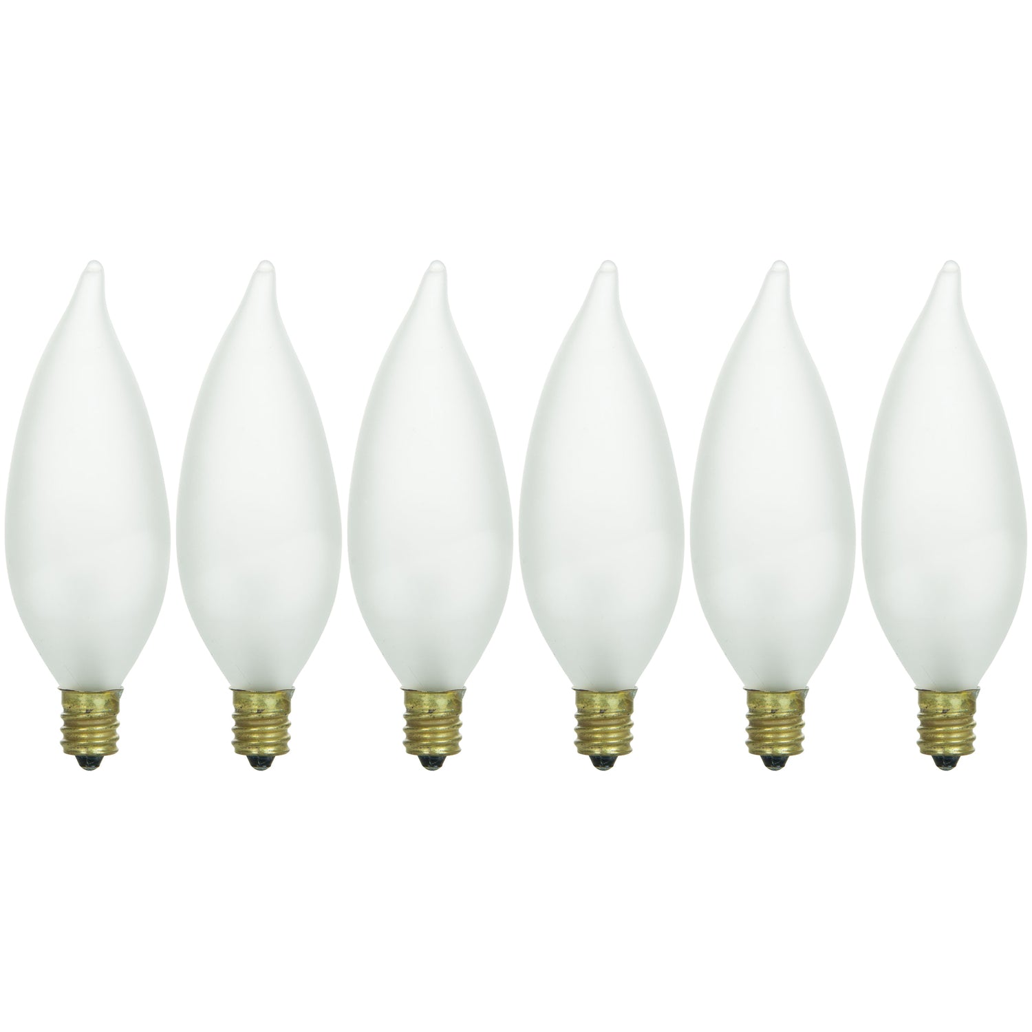 Sunlite 25 Watt Flame Tip Chandelier, Candelabra Base, Frost - Cheap-Us