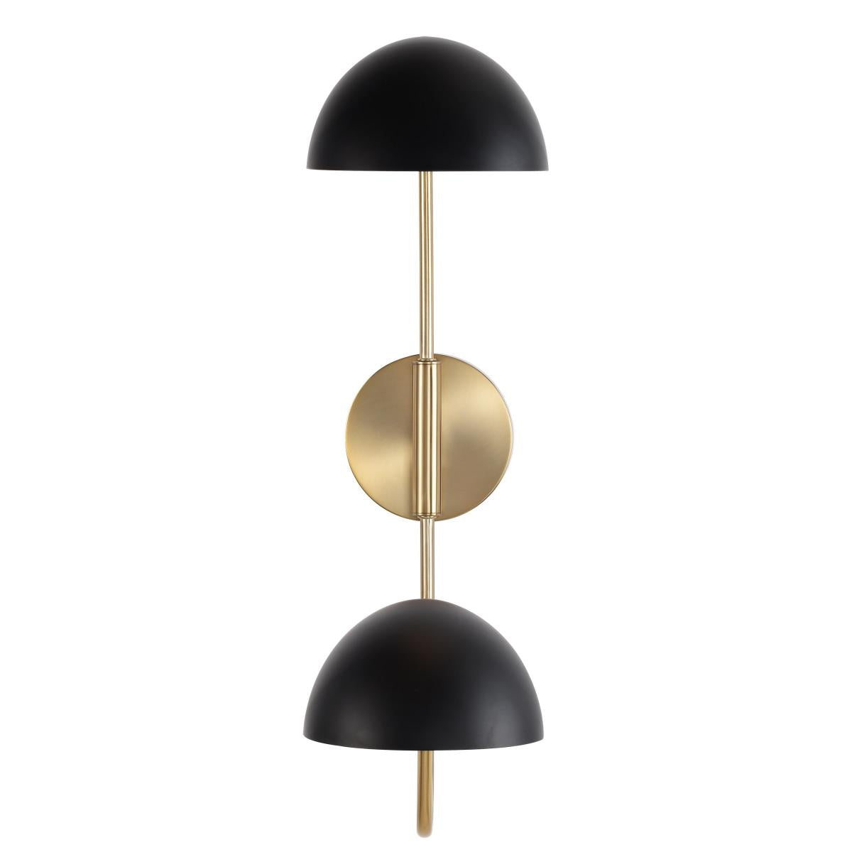 60-7393 TRILBY 2 LIGHT WALL SCONCE Trilby; 2 Light; Wall Sconce; Matte Black with Burnished Brass - Cheap-Us