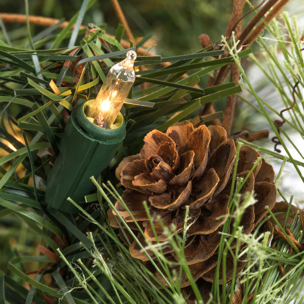 Vickerman 9' Mixed Country Pine Artificial Christmas Garland Clear Dura-lit Incandescent Lights - Cheap-Us