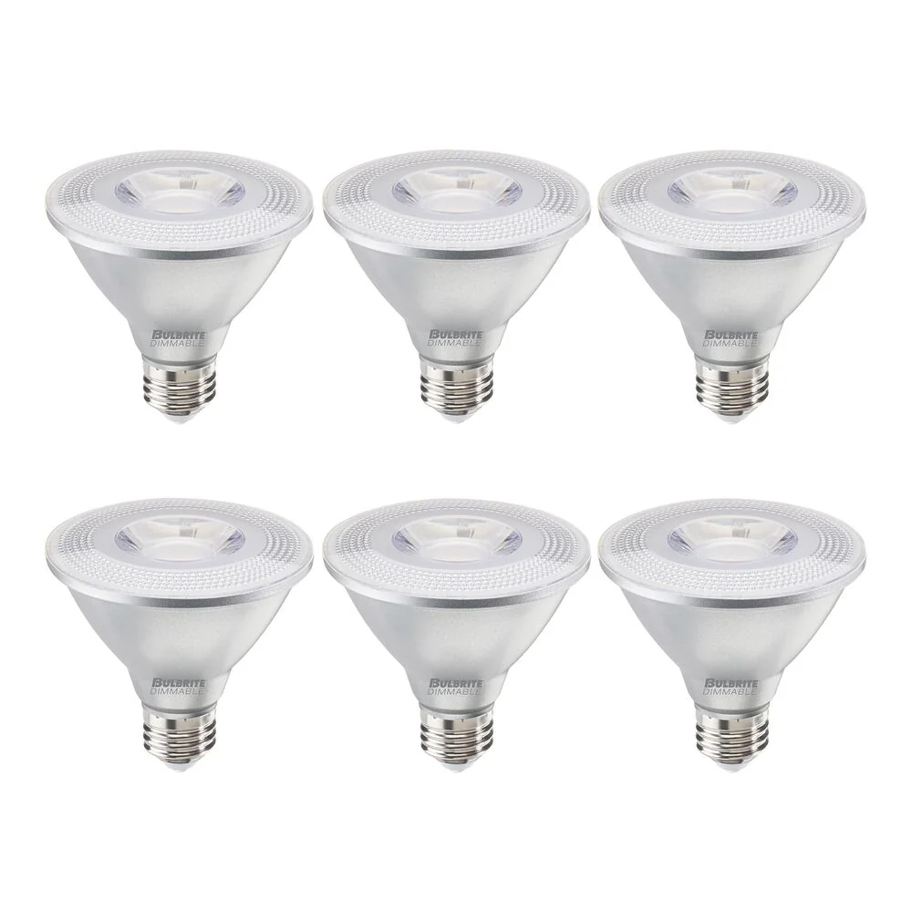 Bulbrite Pack of (6) 10 Watt Dimmable Narrow Flood PAR30SN Medium (E26) LED Bulb - 830 Lumens, 2700K, and 90 CRI - Cheap-Us