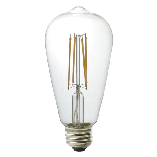 Luxrite LED ST19 Filament Style Light Bulb, E26 Medium Base, 5W, 2700K - Warm White, 80 CRI, Clear Finish, Dimmable, Pack of 7 (LR21616) - Cheap-Us