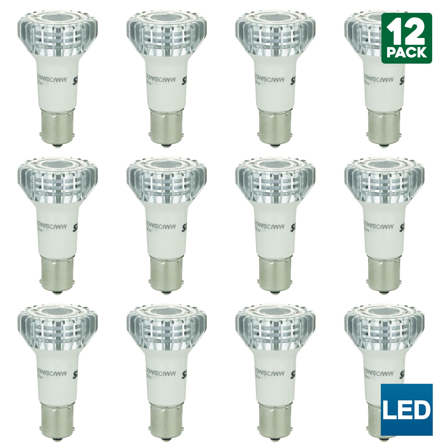 Sunlite LED 1383 Bulb for Elevators and RVs, Single Contact Bayonet (BA15s) Base, 3 Watt , 12 Volt, 3000K Warm White, 120 Lumens, 30,000 Hour Lifespan - Cheap-Us