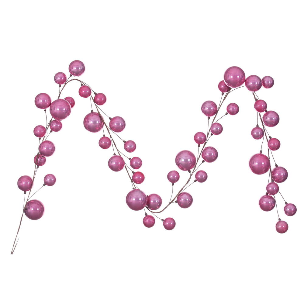 Vickerman 10' Pink Pearl Branch Ball Wire Garland. - Cheap-Us