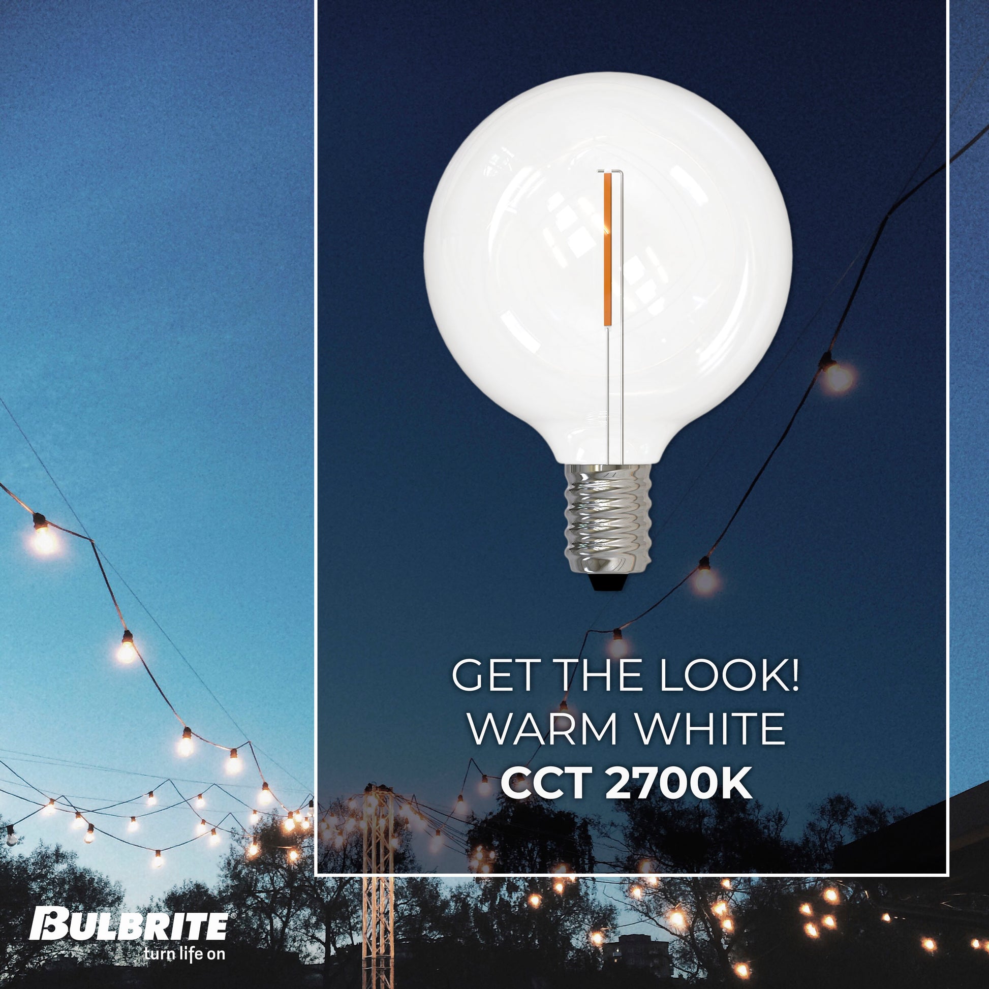 BULBRITE 1W LED BULB G16 FILAMENT 2700K WARM WHITE E12 CANDELABRA SCREW BASE 10PK - Cheap-Us