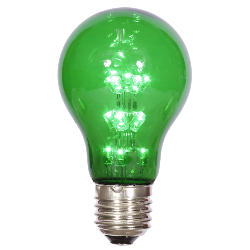 Vickerman A19 Green Transparent Glass LED Replacement Bulb - Cheap-Us