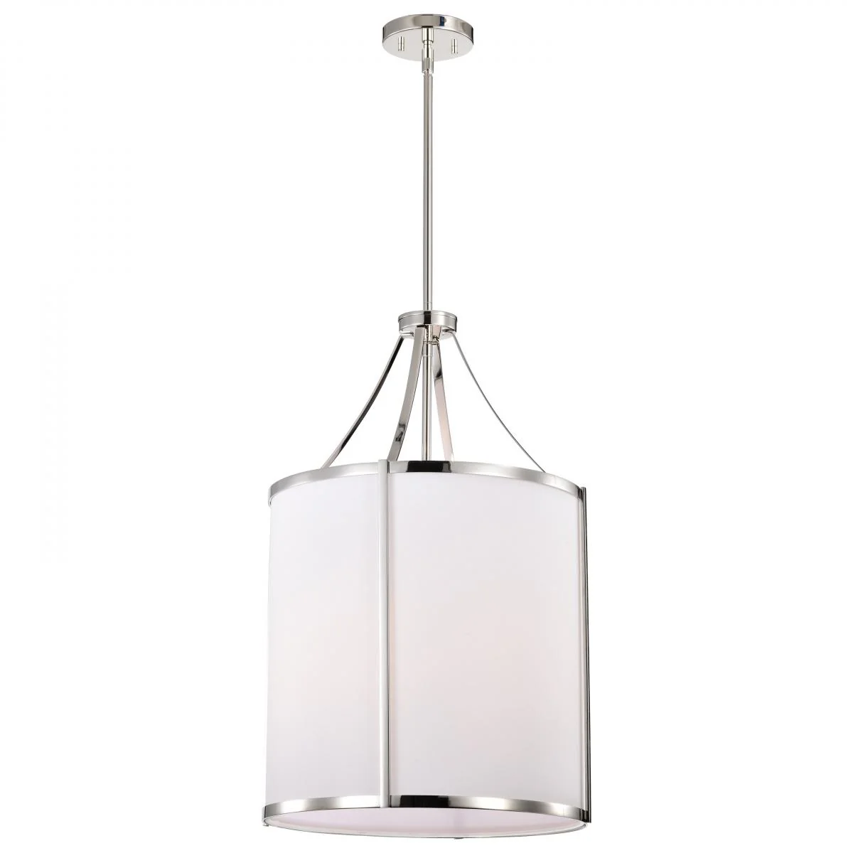 60-7972 EASTON 3LT PENDANT Easton 3 Light Pendant; Polished Nickel Finish; White Linen Shade - Cheap-Us