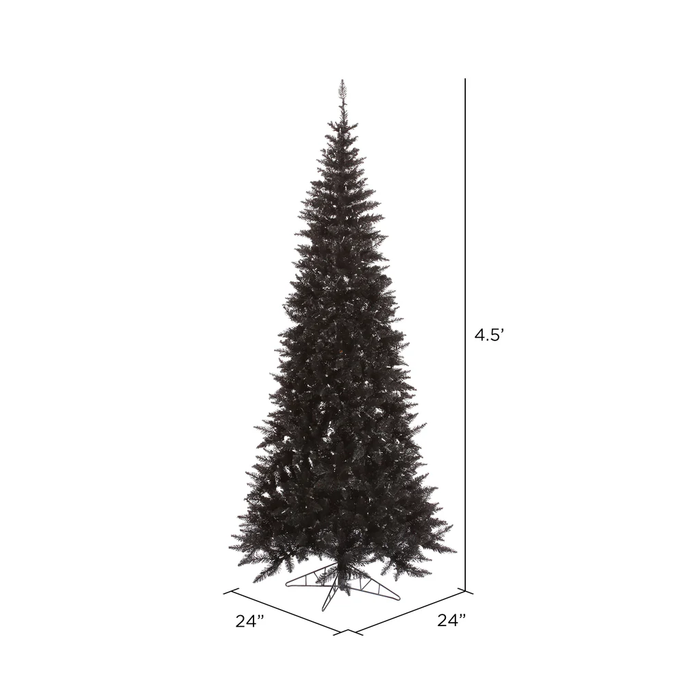 Vickerman 4.5' Black Fir Slim Artificial Christmas Tree Unlit - Cheap-Us