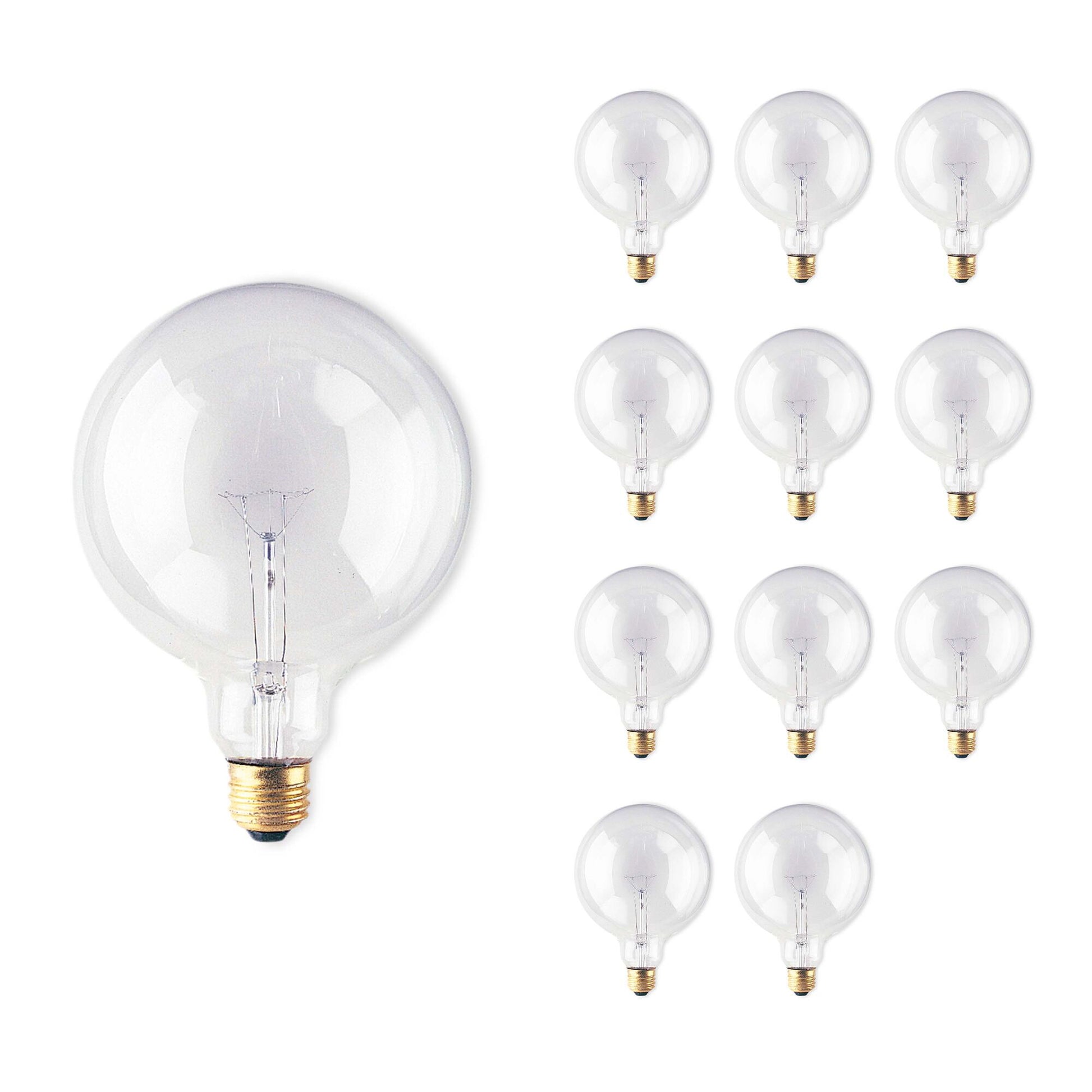 BULBRITE INCANDESCENT G40 MEDIUM SCREW (E26) 60W DIMMABLE LIGHT BULB 2700K/WARM WHITE 12PK (351060) - Cheap-Us