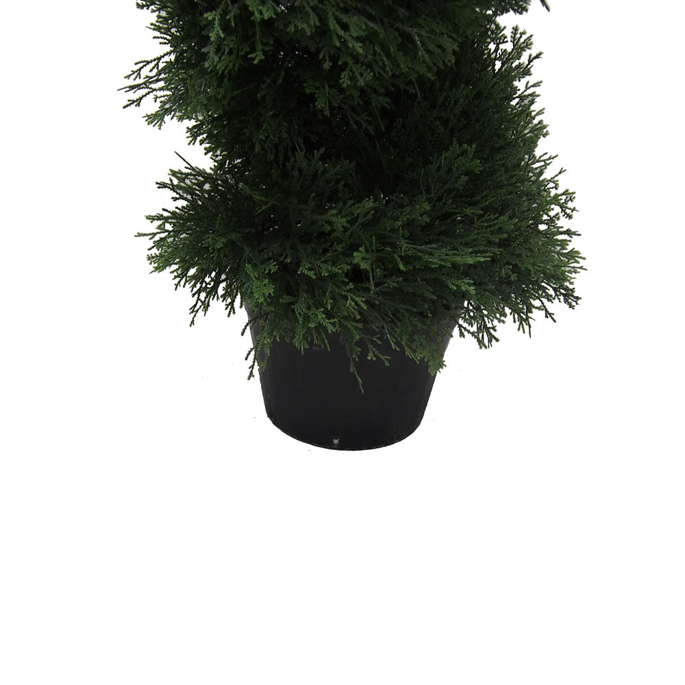 Vickerman 3' Artificial Potted Green Cedar Spiral Tree. - Cheap-Us