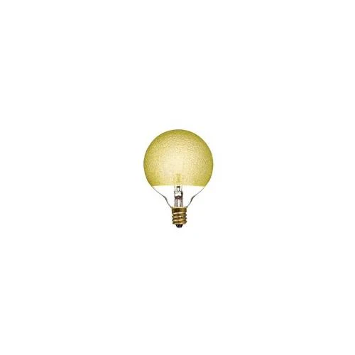 Bulbrite 40G16/ICE/E12 40 Watt Incandescent Crystal Collection G16 Globe, Candelabra Base, Amber Ice - Cheap-Us
