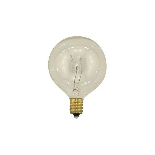 Bulbrite 15G16CL3 15 Watt Incandescent G16.5 Globe, Candelabra Base, Clear - Cheap-Us