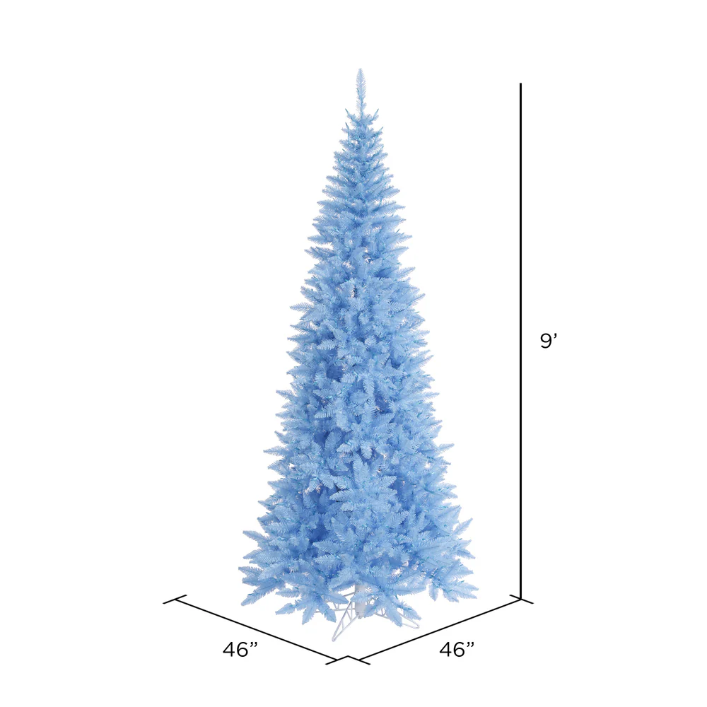 Vickerman 9' Sky Blue Fir Slim Artificial Christmas Tree Unlit - Cheap-Us