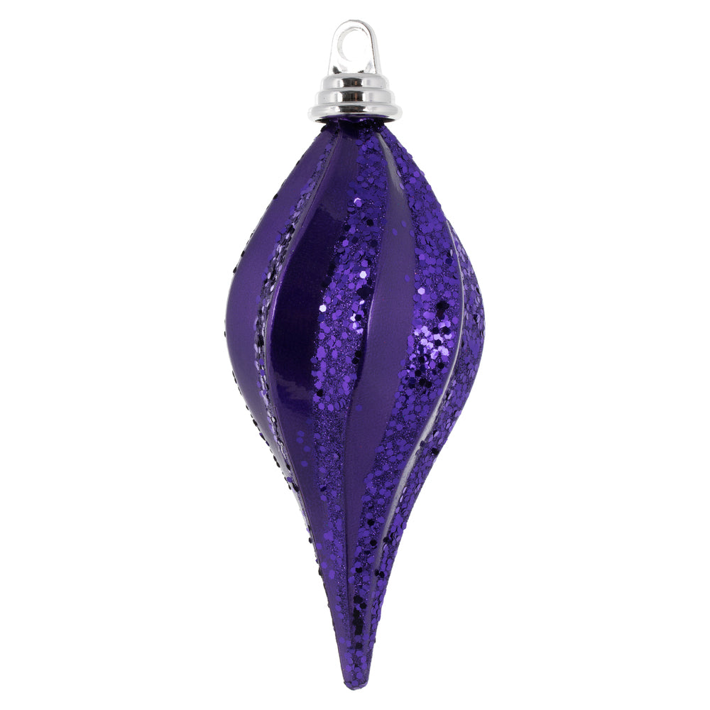 Vickerman 8'' Plum Glitter Swirl Drop Christmas Ornament - Cheap-Us