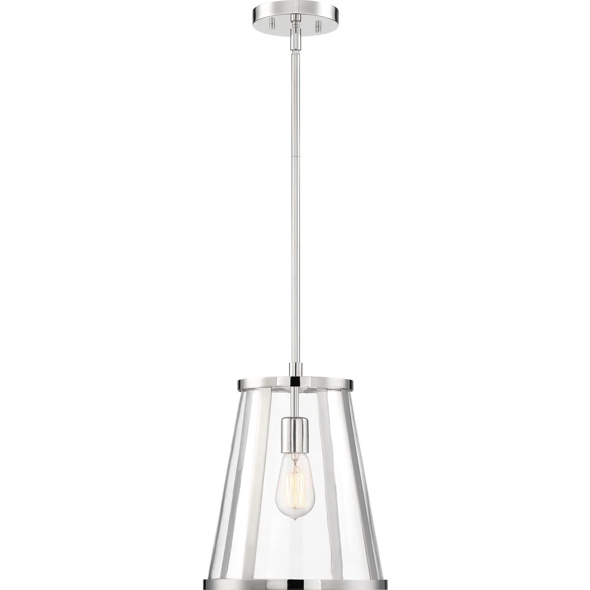 60-6698 BRUGE 1 LIGHT PENDANT Bruge - 1 Light Pendant - with Clear Glass - Polished Nickel Finish - Cheap-Us