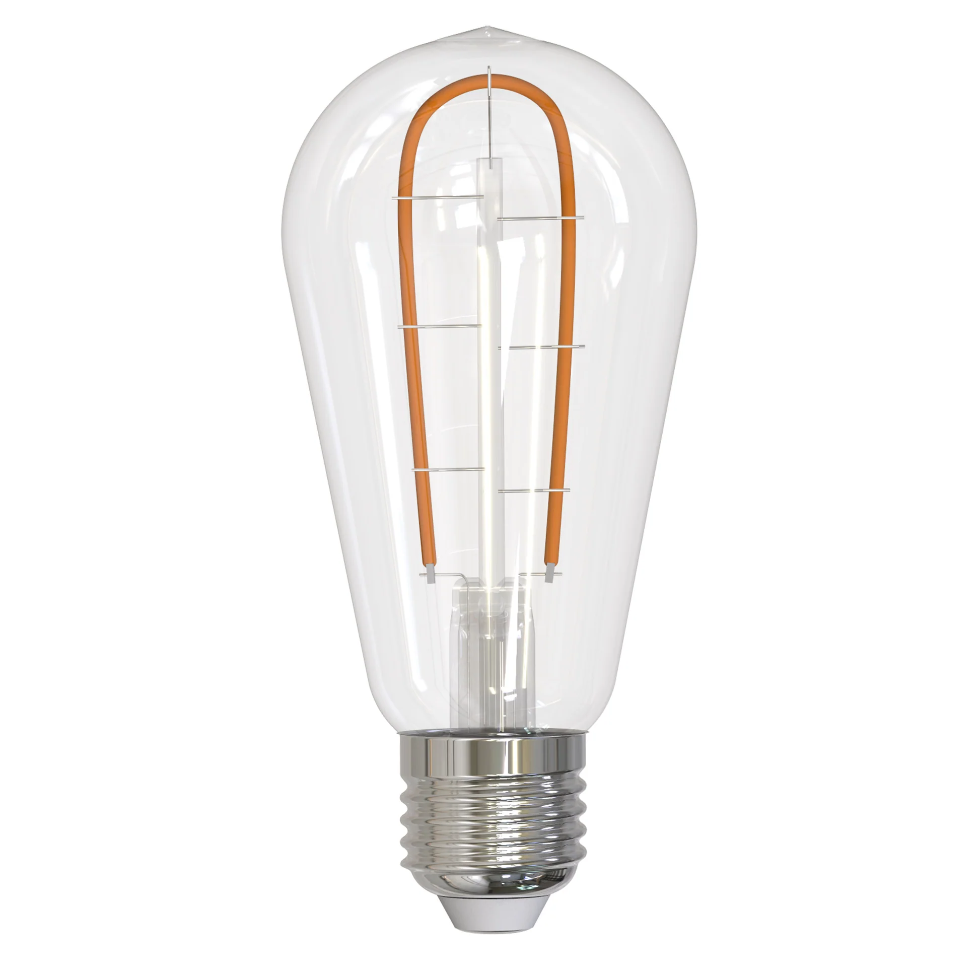 Bulbrite LED Curved Filament 3 Watt Dimmable ST18 Light Bulbs with Clear Finish and Medium (E26) Base - 2100K (Warm Amber Light), 230 Lumens - Cheap-Us