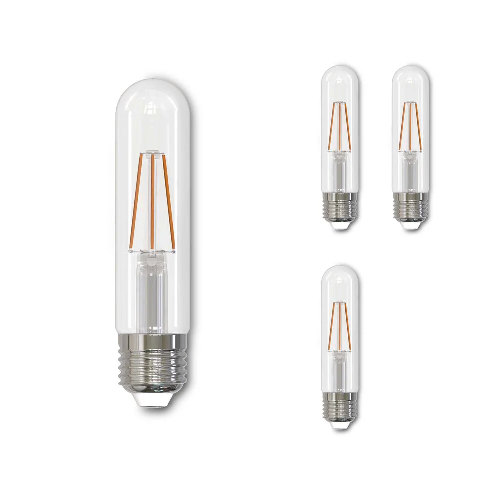Bulbrite LED T9 Basic Filament Light Bulb, Dimmable E26 Medium Base, Clear Finish, 2700K 5 Watt, 8-Pack - Cheap-Us