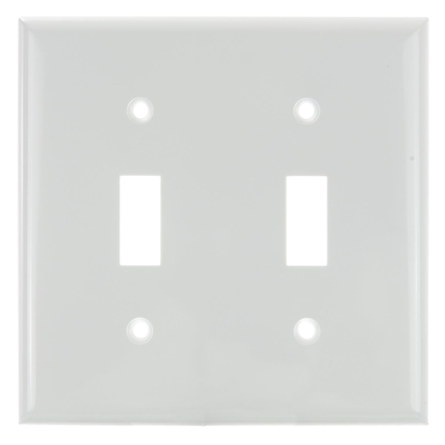 Sunlite E102/W 2 Gang Toggle Switch Plate, White - Cheap-Us