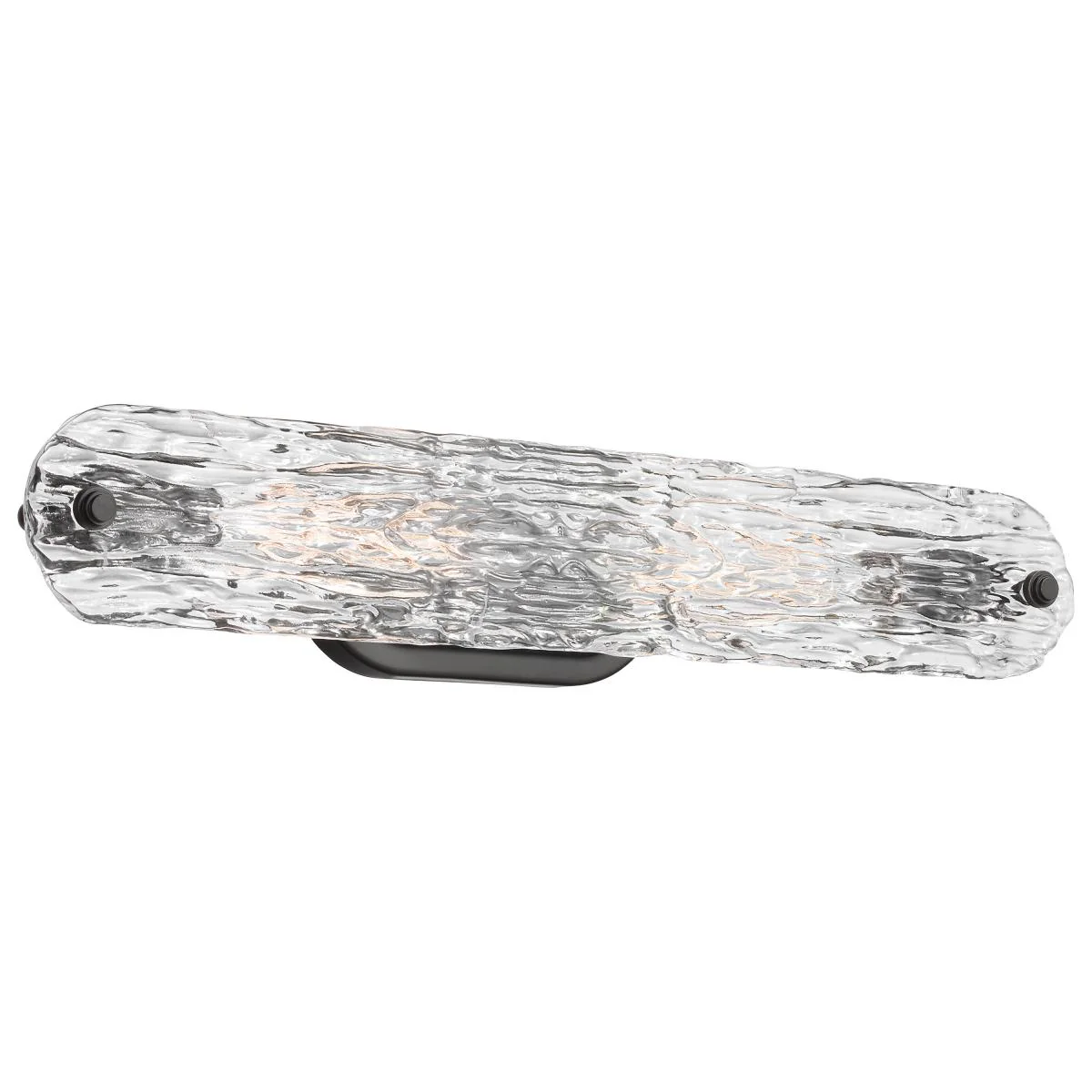 60-7812 GLACIER 2LT VANITY Glacier; 2 Light Vanity; Medium Base; 60 Watt; Matte Black Finish; Ice Glass - Cheap-Us