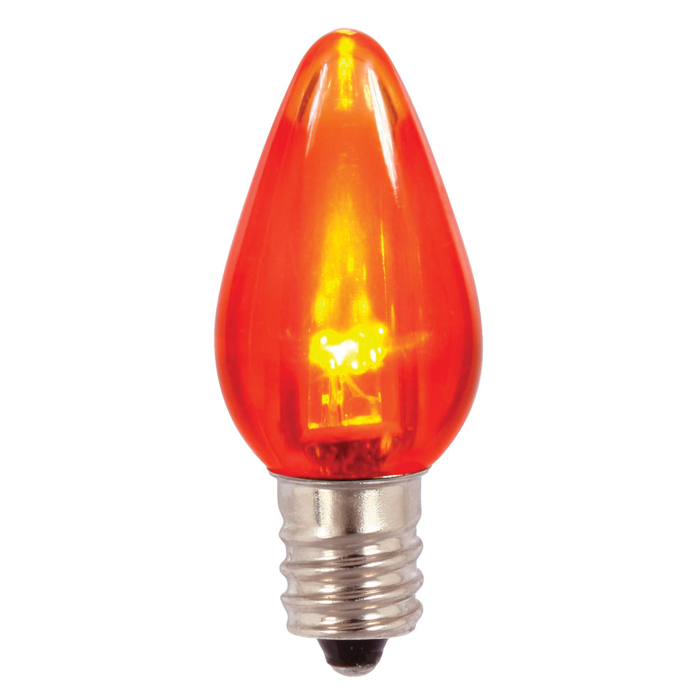 Vickerman C7 Transparent Plastic LED Orange Dimmable Bulb, E12 Nickel Base, 50 Pack. - Cheap-Us