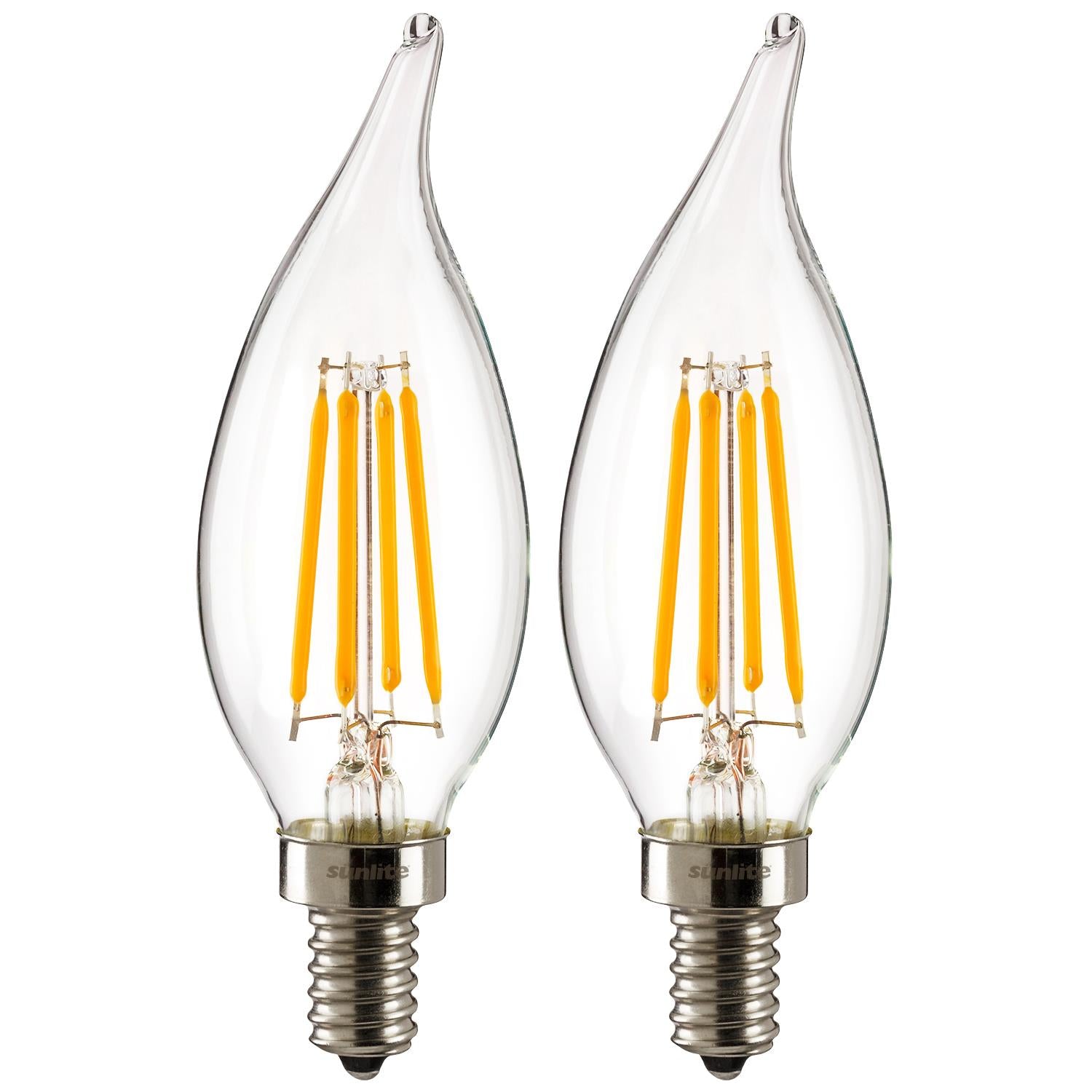 Sunlite LED Filament Chandelier, Candelabra Base 2700K Warm White Lamp - Cheap-Us