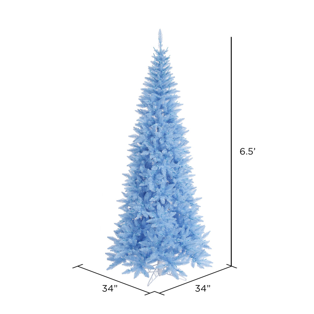 Vickerman 6.5' Sky Blue Fir Slim Artificial Christmas Tree Unlit - Cheap-Us