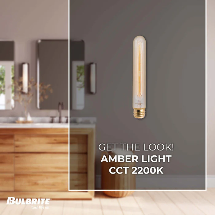 BULBRITE INCANDESCENT T9 MEDIUM SCREW (E26) 30W DIMMABLE NOSTALGIC LIGHT BULB 2200K/AMBER 4PK (133009) - Cheap-Us
