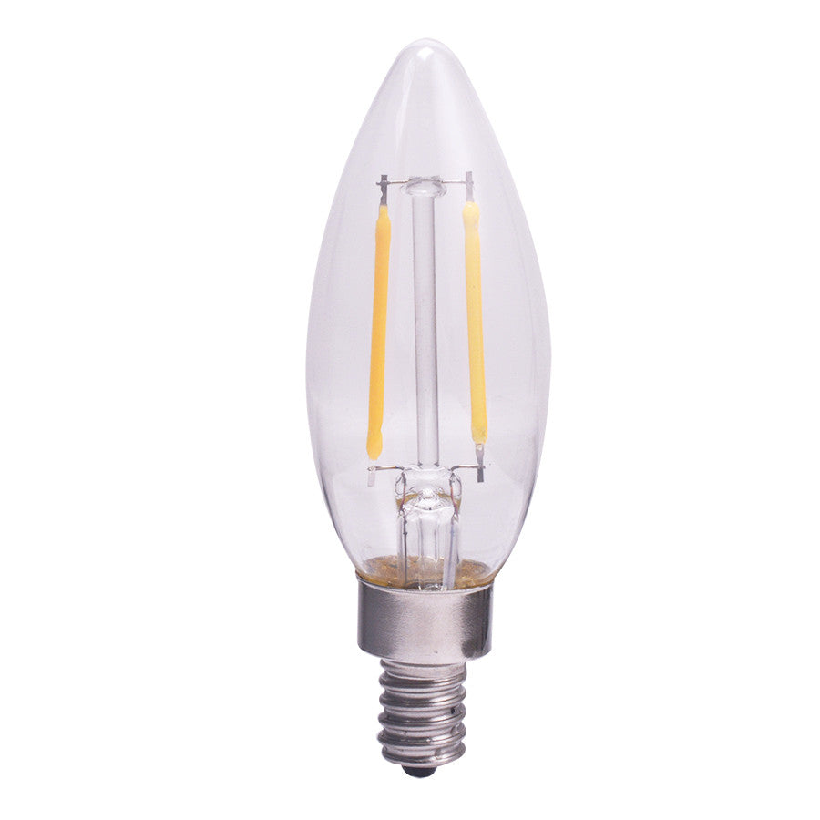 Luxrite LED B11 Torpedo Tip Chandelier Light Bulb, E12 Candelabra Base, 4W, 4000K - Cool White, 400 Lumens, 80 CRI, Clear Finish, Dimmable (LR21576) - Cheap-Us