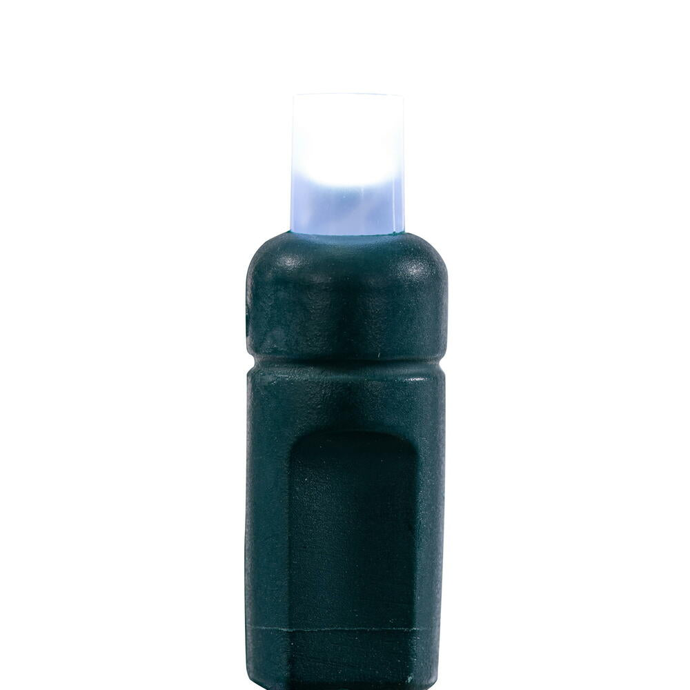 Vickerman 50 Frosted Pure White Wide Angle Single Mold End-Connecting LED Light Set with 22 Gauge Green Wire, 3