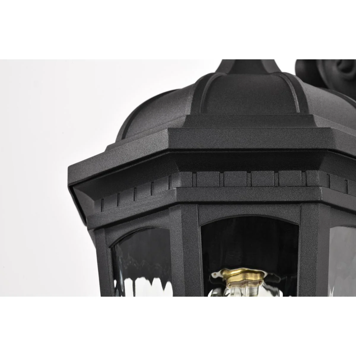 60-5946 EAST RIVER 1LT OUTDOOR LG WALL East River Collection Outdoor 16 inch Large Wall Light; Matte Black Finish with Clear Water Glass - Cheap-Us