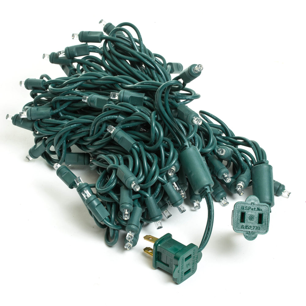 Vickerman 70 Cool White Twinkle Wide Angle LED light on Green Wire 35' Light Strand. - Cheap-Us