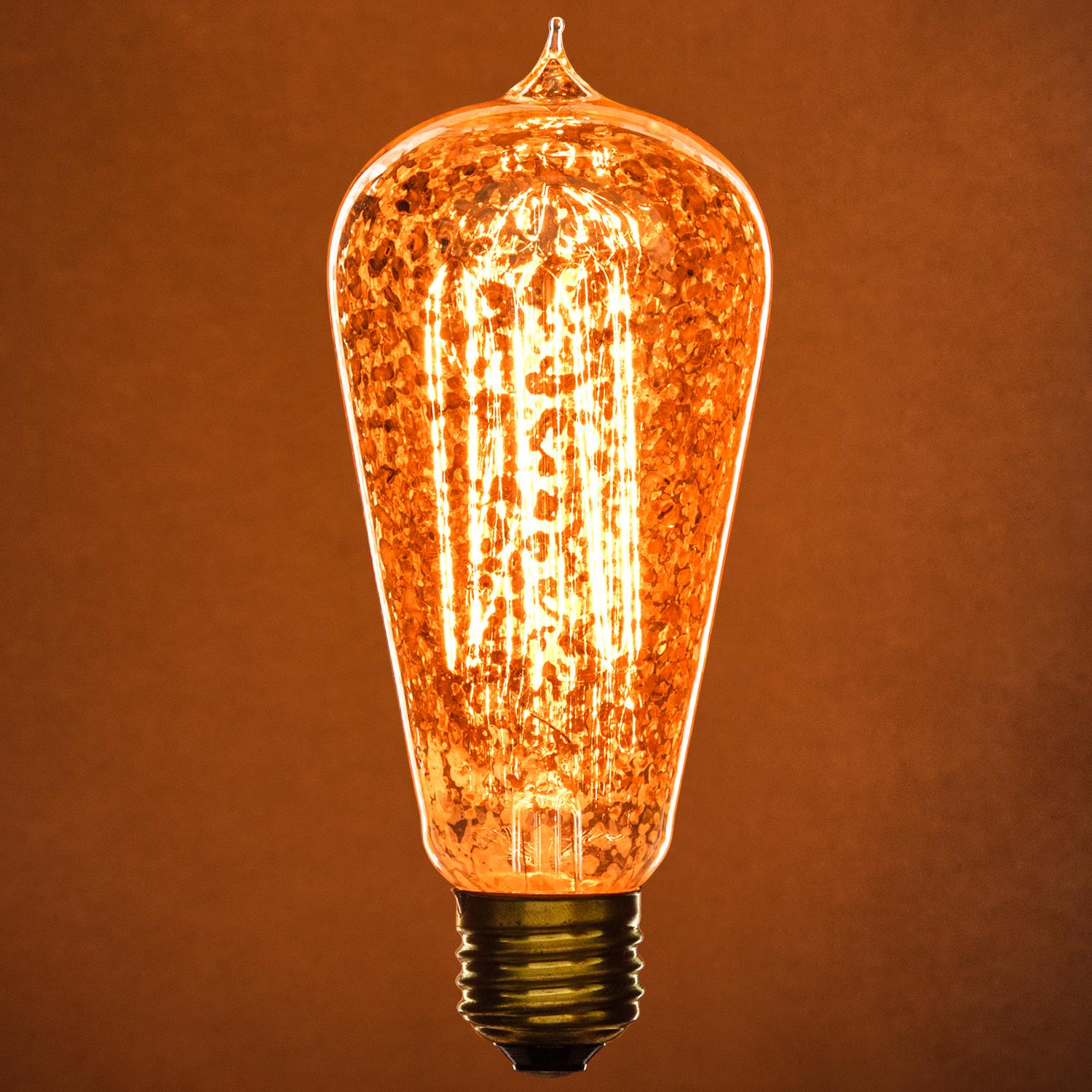 Sunlite 40 Watt Antique Edison S19, Medium Base, Golden Fleck - Cheap-Us